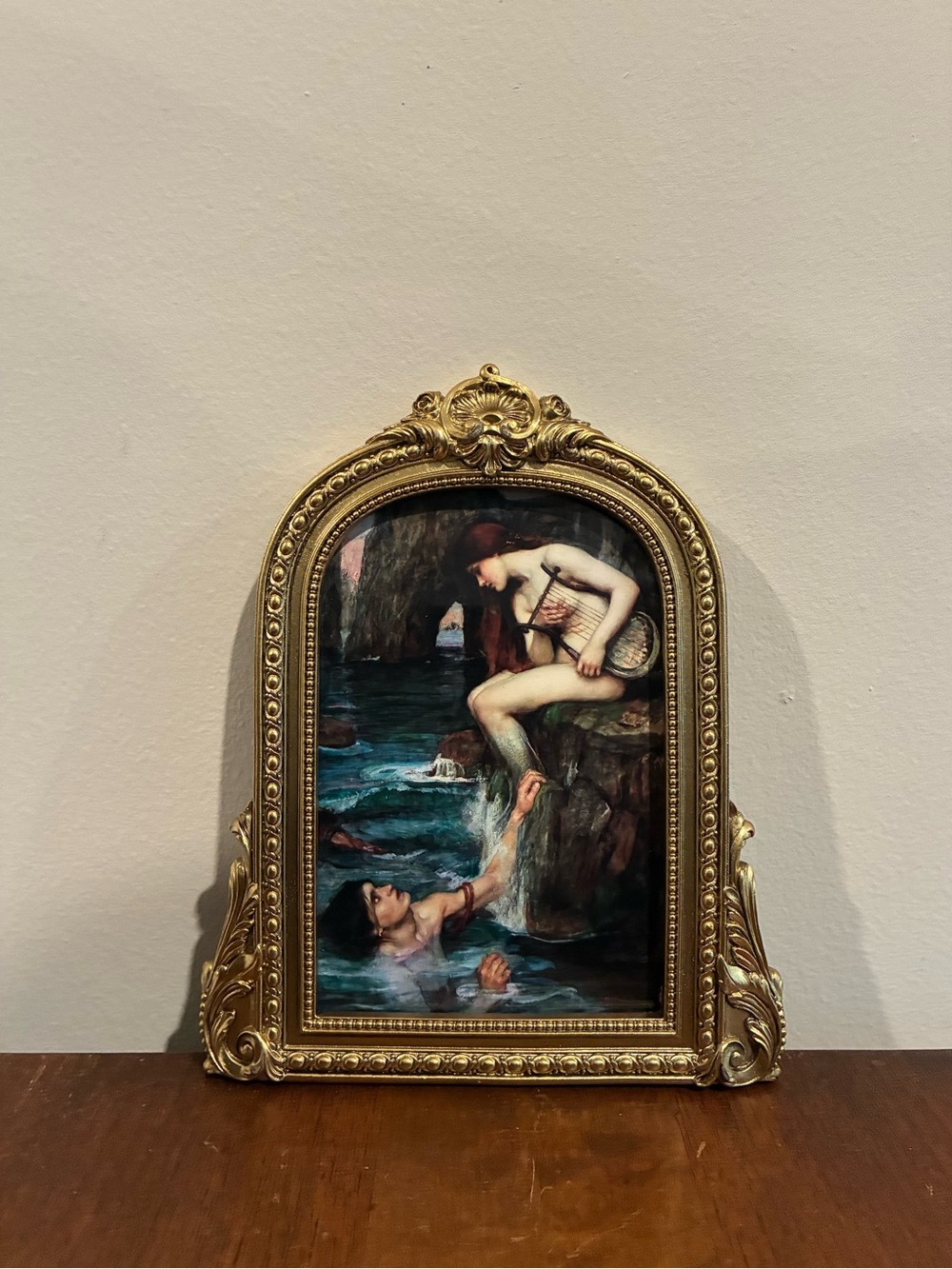 The Siren John William Waterhouse Ornate Gold Framed Print 6.5x8 Mermaid Odyssey